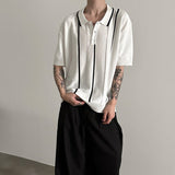 MODEFREAKのモノトーンラインコリアンポロトップス mf3383の画像