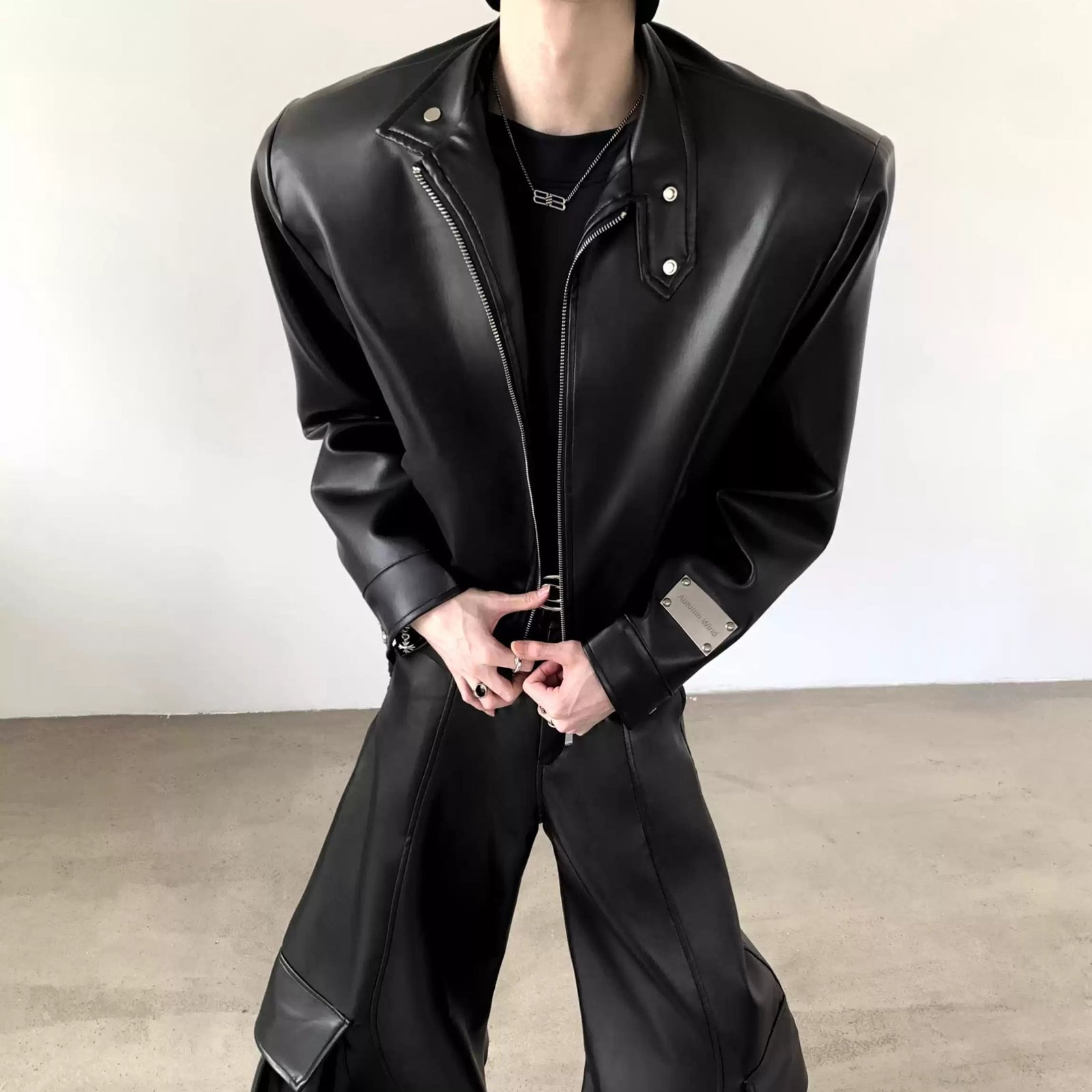 ラグジュアリーモードレザージャケット mf3507【韓国モードファッション】