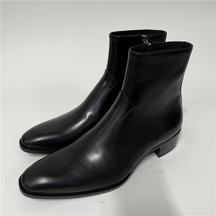 サイドジッパーレザーブーツ mf2257
