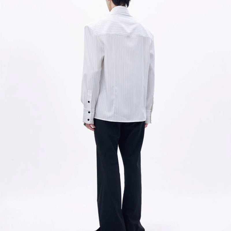 MODEFREAKのストライプモードシャツ mf3326の画像