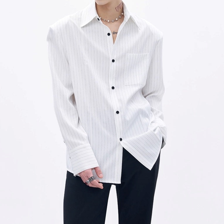 MODEFREAKのストライプモードシャツ mf3326の画像