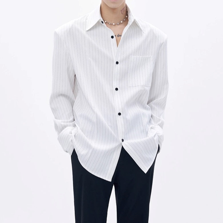 MODEFREAKのストライプモードシャツ mf3326の画像