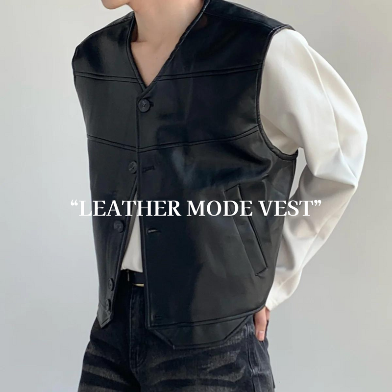 MODEFREAKのレザーモードベストの画像17