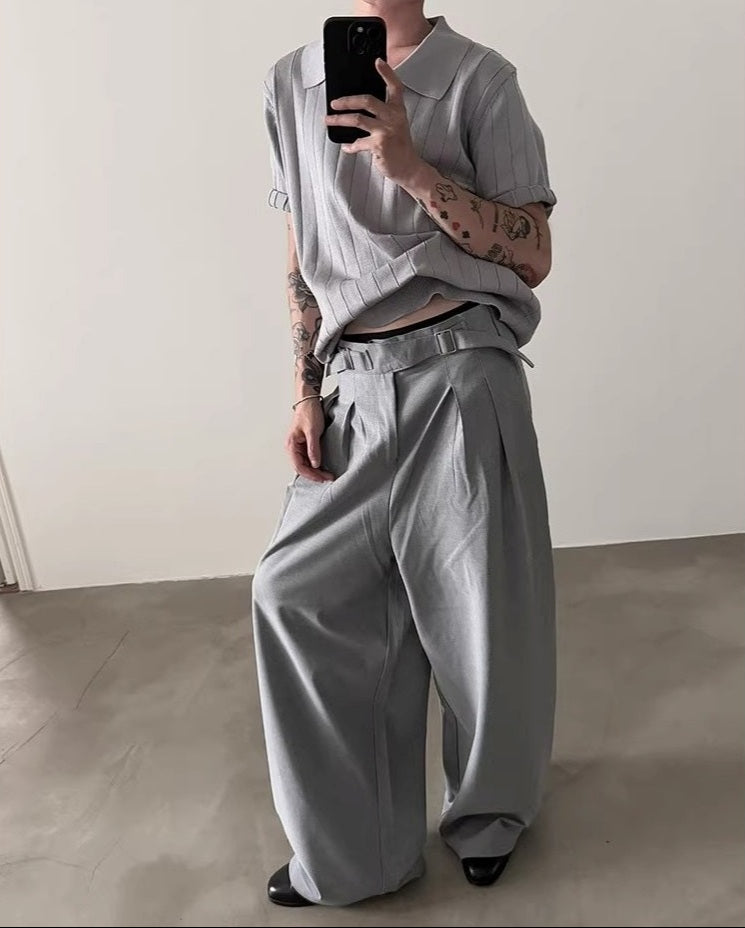 MODEFREAKの【8.27新作】ダブルバックルコリアンワイドスラックス mf3485の画像