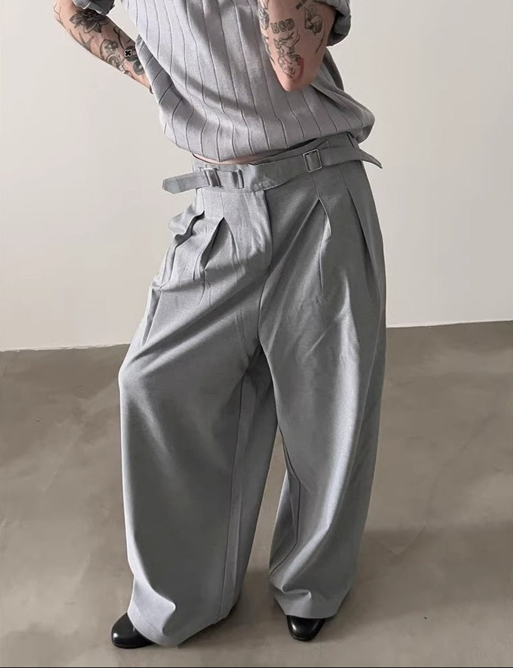 MODEFREAKの【8.27新作】ダブルバックルコリアンワイドスラックス mf3485の画像