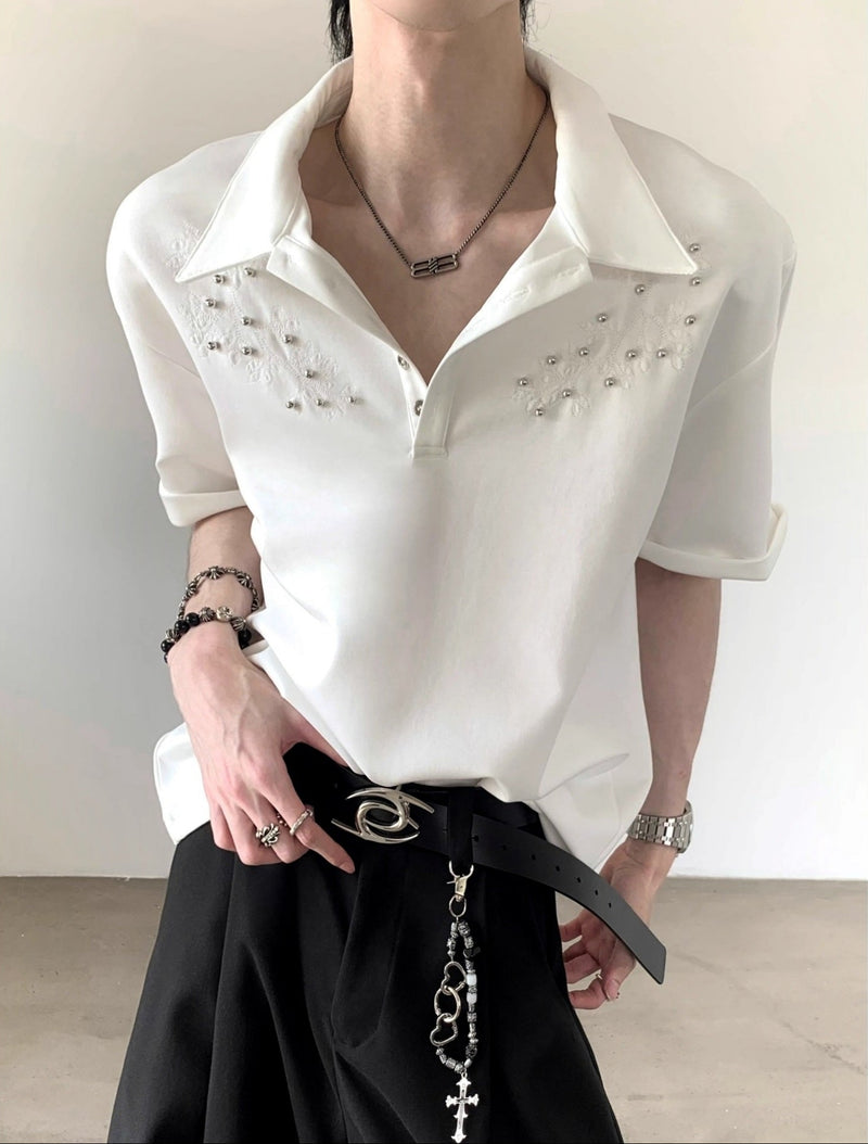 MODEFREAKのスタッズデザインカラートップス mf3466の画像