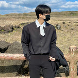 MODEFREAKの【最短即日発送】リボンカジュアルシャツ mf1878の画像