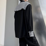 MODEFREAKの【最短即日発送】千鳥柄バイカラーシャツ mf2224の画像