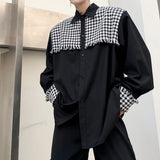 MODEFREAKの【最短即日発送】千鳥柄バイカラーシャツ mf2224の画像