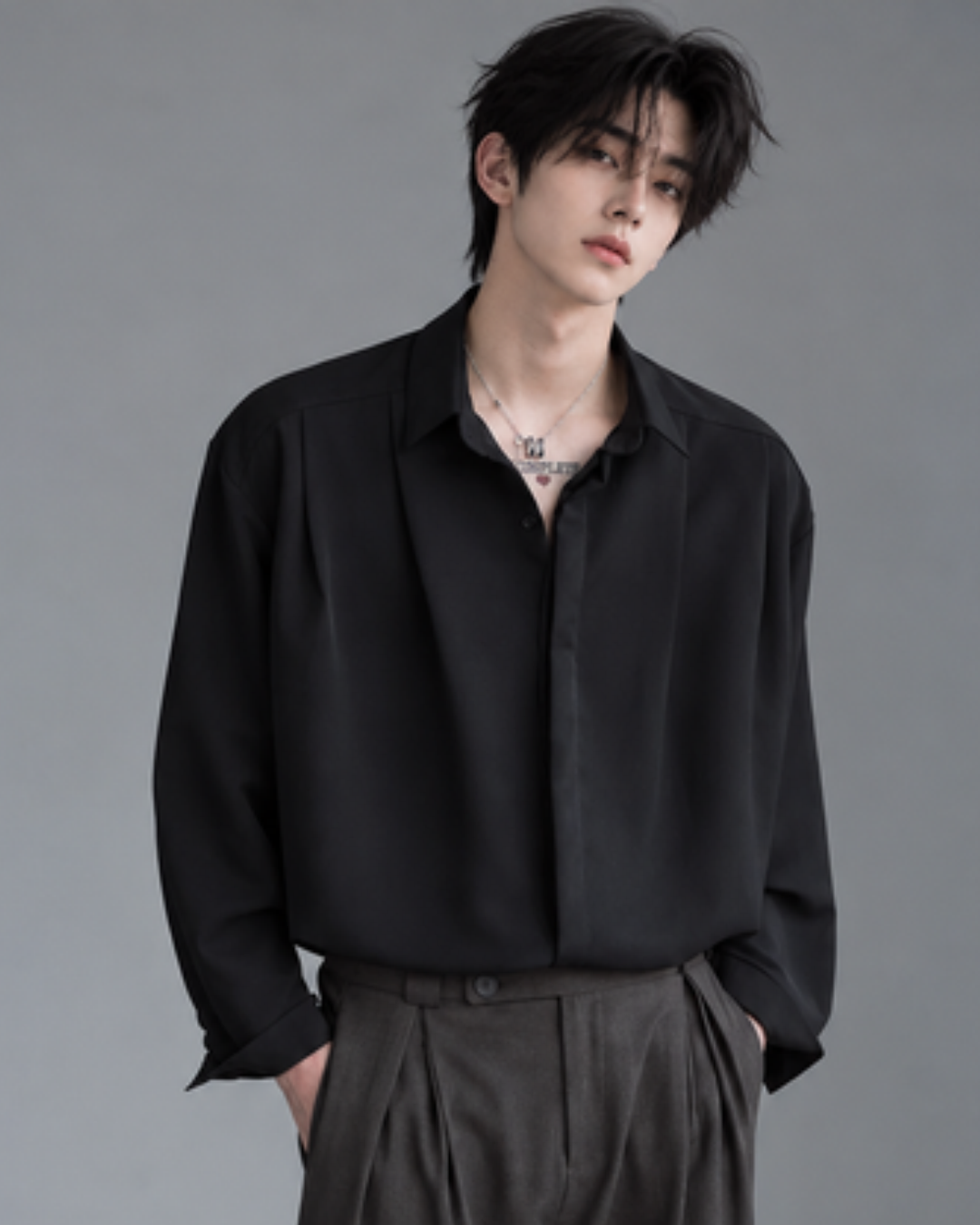 더블 턱 코리안 셔츠 mf2379