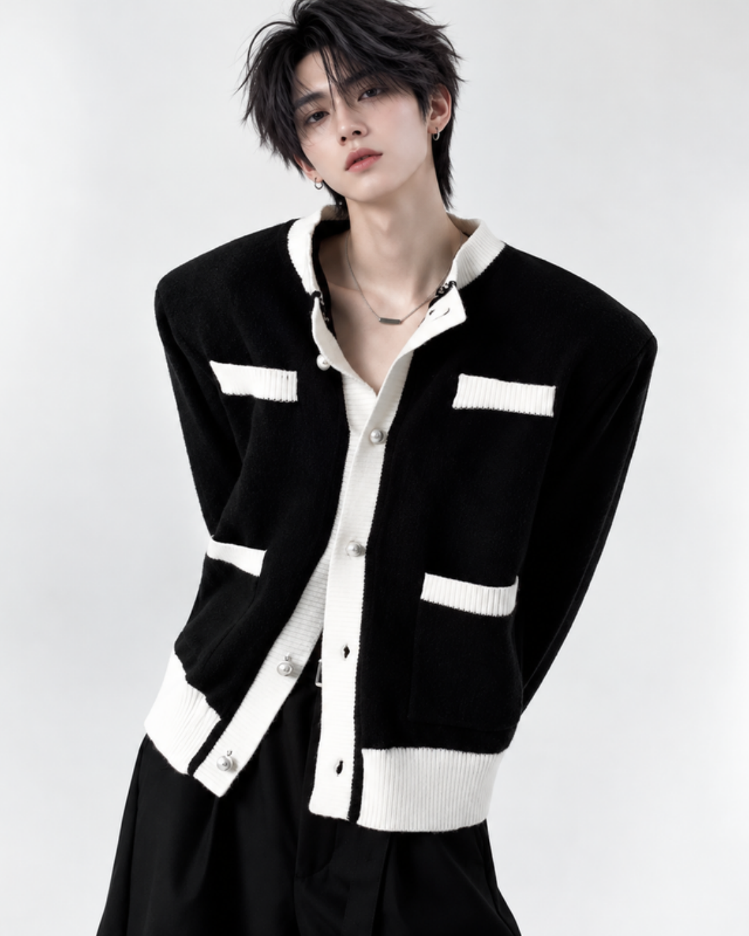 모드 펄 바이 컬러 가디건 mf2977