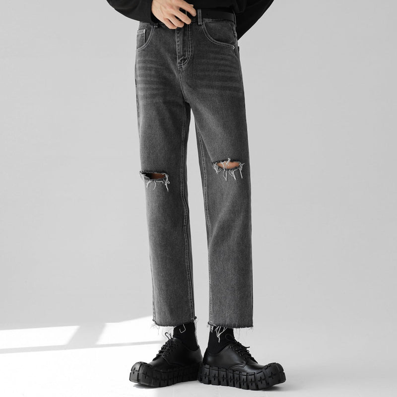MODEFREAKのダメージデニムスラックスの画像4