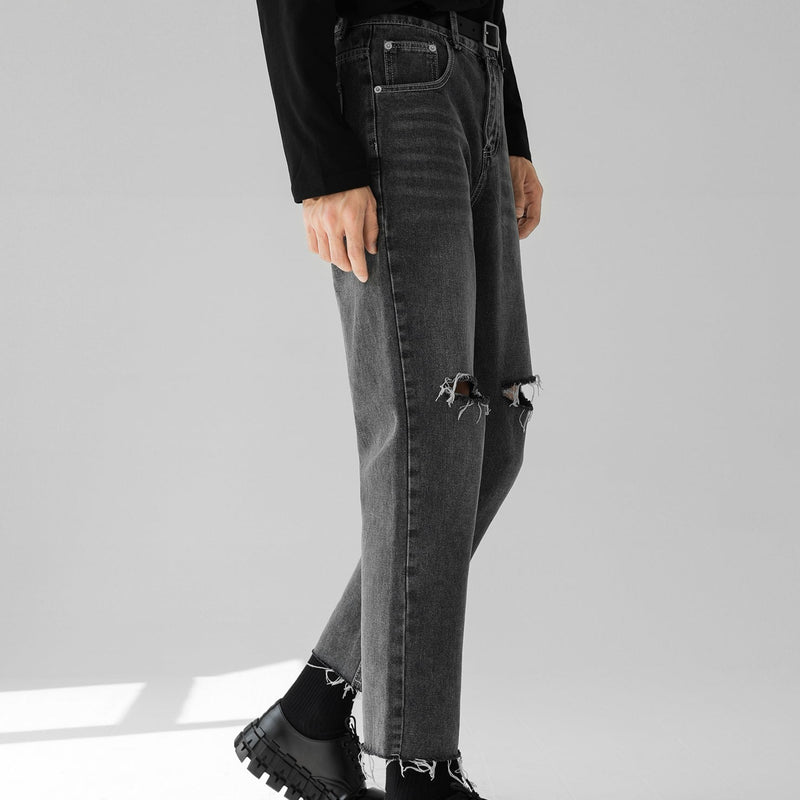 MODEFREAKのダメージデニムスラックスの画像5