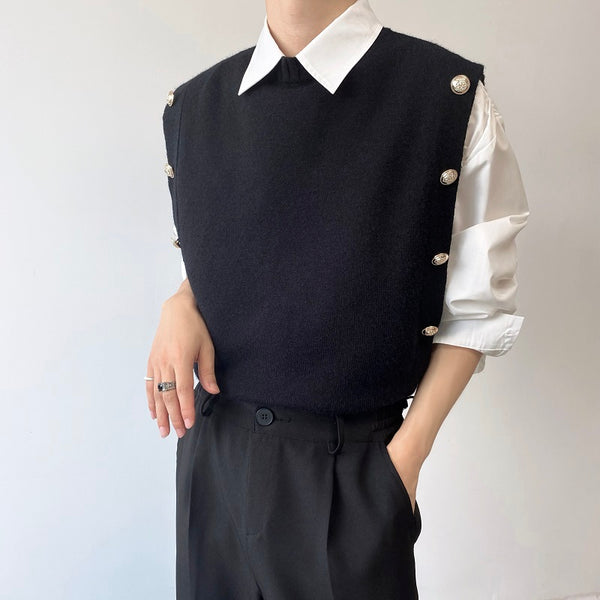 MODEFREAKのラインニットベストの画像1