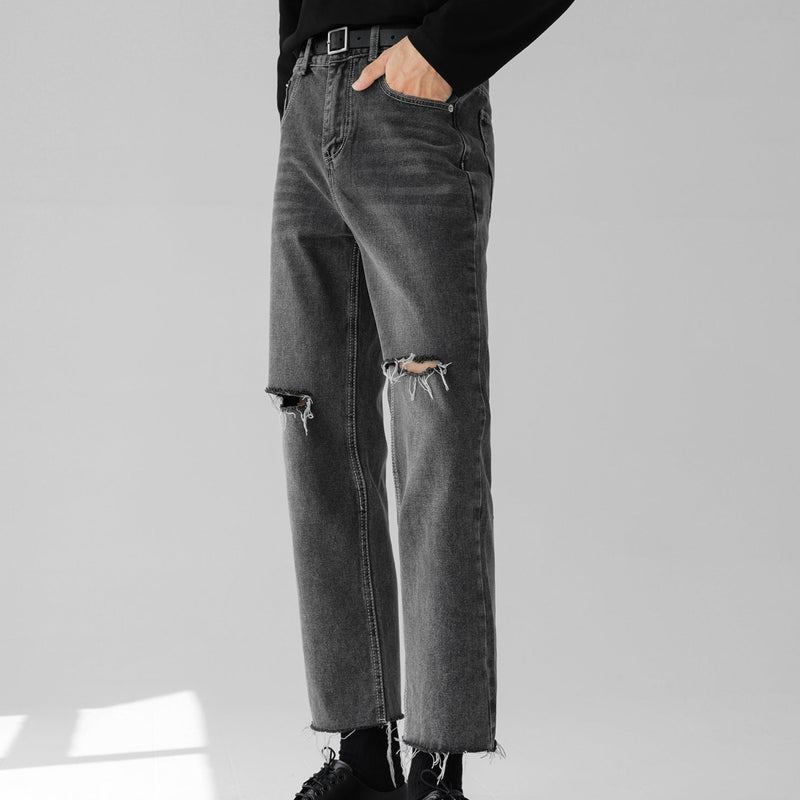 MODEFREAKのダメージデニムスラックスの画像3