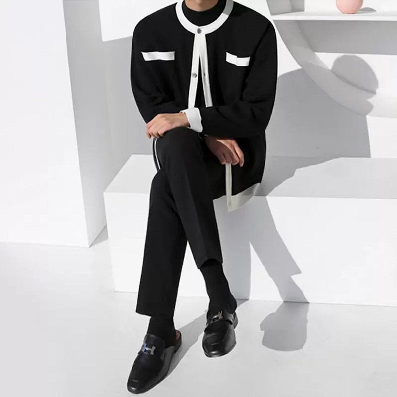 MODEFREAKのモノトーンモックネックカーディガン mf0326の画像