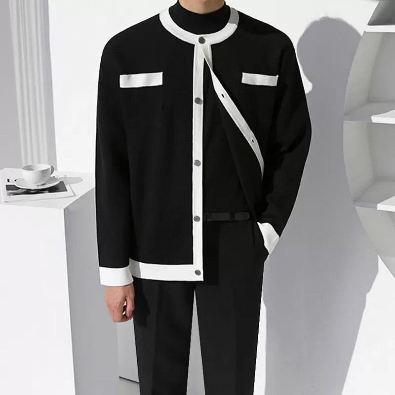 MODEFREAKのモノトーンモックネックカーディガン mf0326の画像