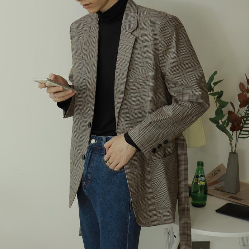MODEFREAKのチェック柄テーラードジャケット mf0352の画像
