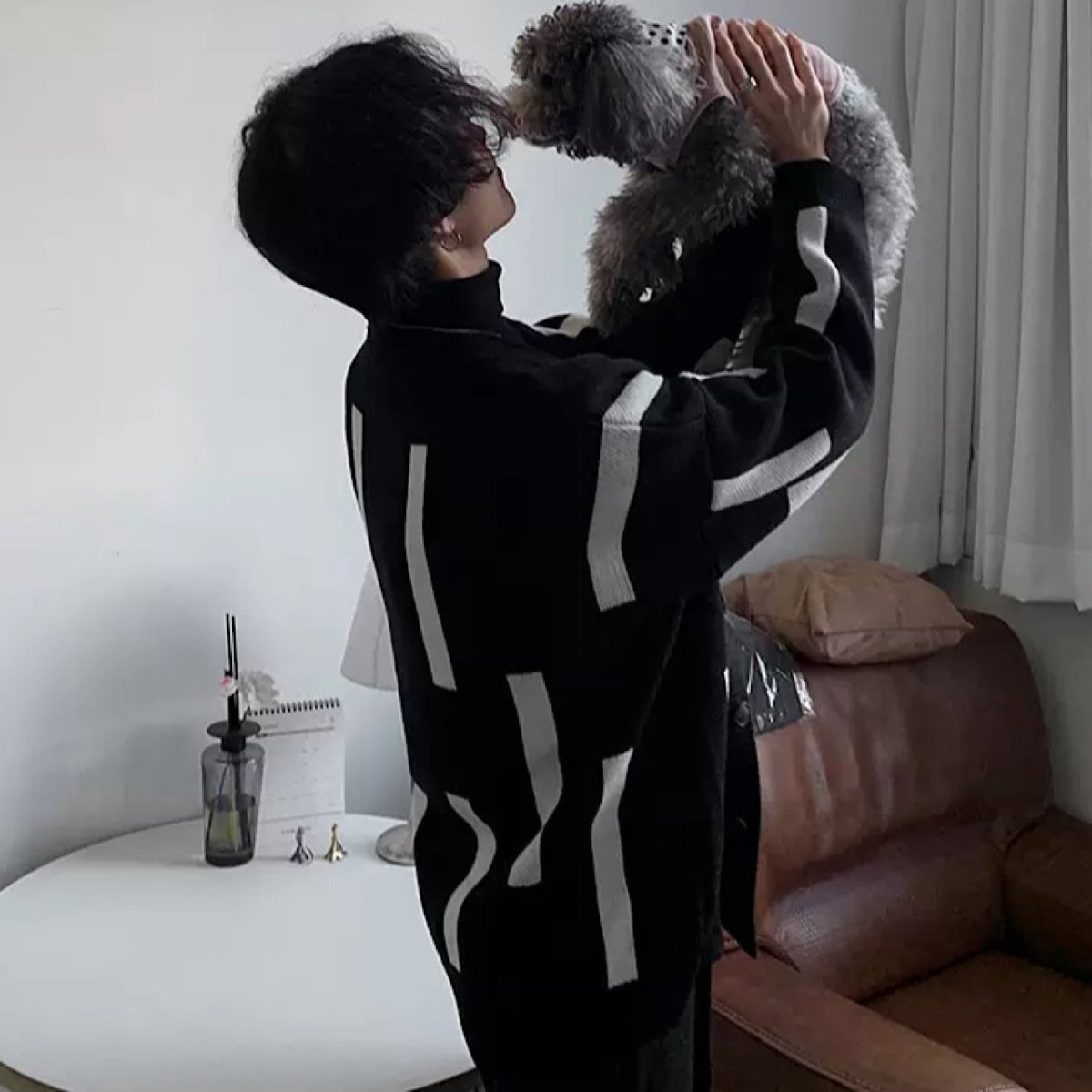 モノトーンデザインカーディガン mf0417【韓国モードファッション】