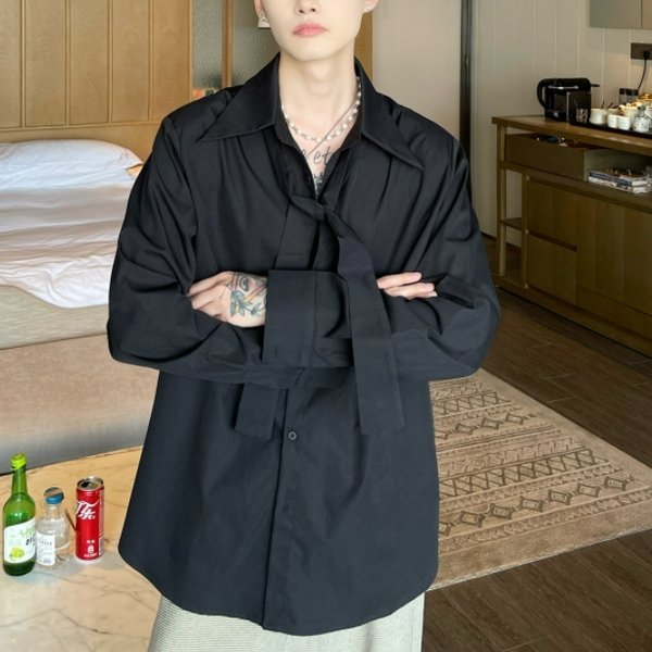 MODEFREAKのコリアンリボンシャツ mf0627の画像