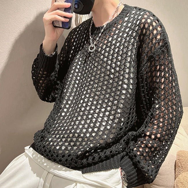 MODEFREAKのメッシュニットクルーネック mf0957の画像