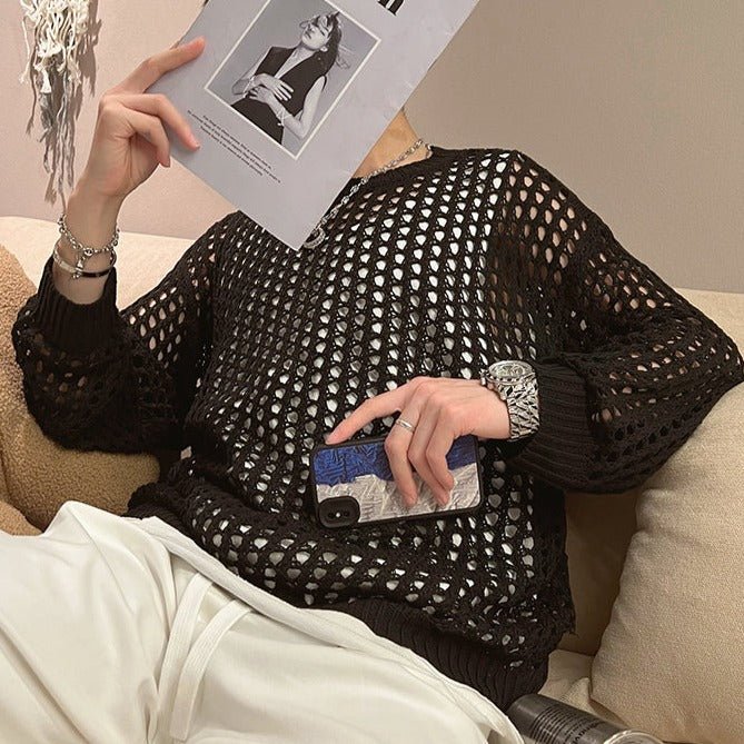 MODEFREAKのメッシュニットクルーネック mf0957の画像