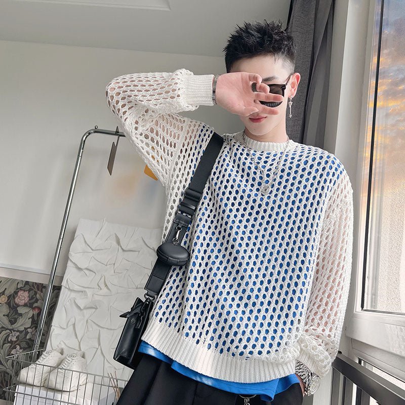 MODEFREAKのメッシュニットクルーネック mf0957の画像