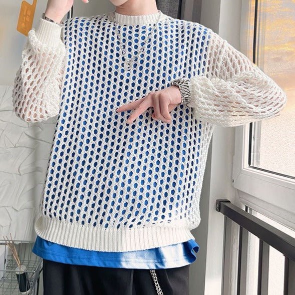 MODEFREAKのメッシュニットクルーネック mf0957の画像