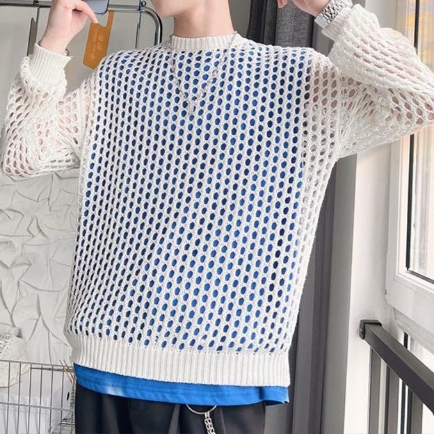 MODEFREAKのメッシュニットクルーネック mf0957の画像