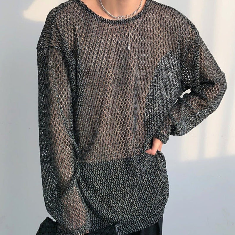 MODEFREAKのモノトーンメッシュトップスの画像2