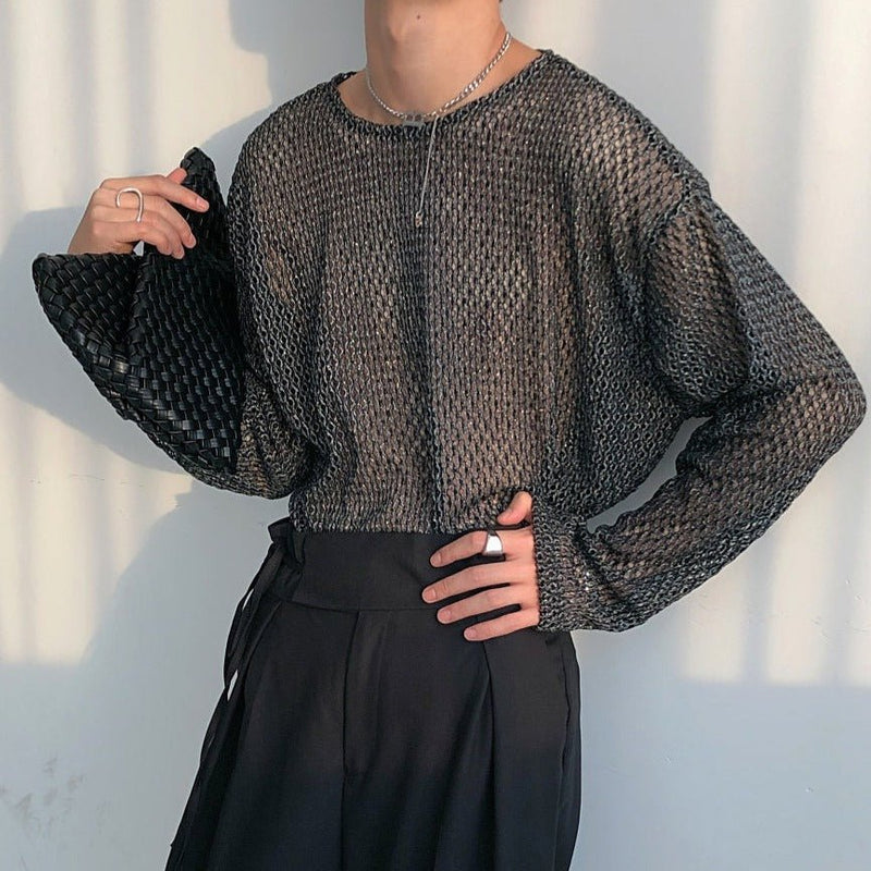 MODEFREAKのモノトーンメッシュトップスの画像1
