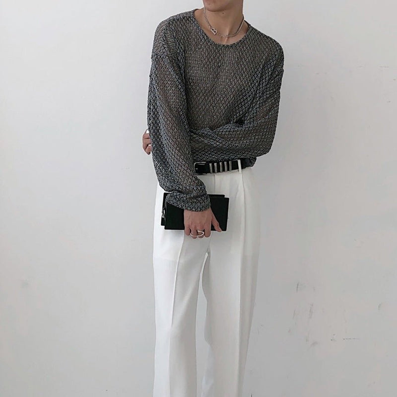MODEFREAKのモノトーンメッシュトップスの画像3