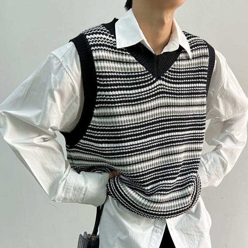 MODEFREAKのストライプニットトップス mf1240の画像
