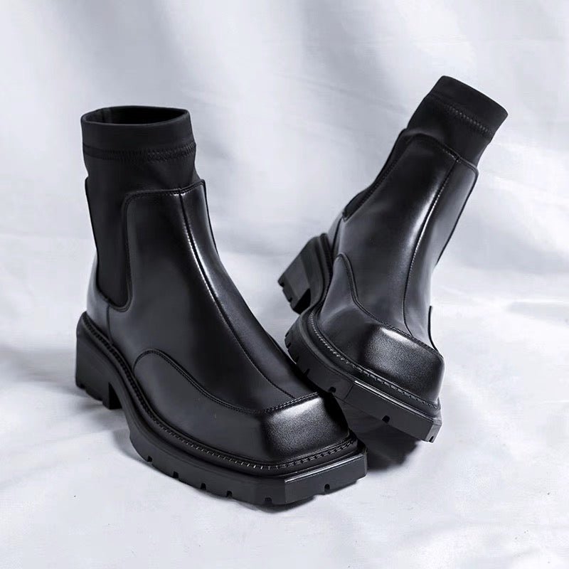 MODEFREAKのソックスレザーブーツ mf1356の画像