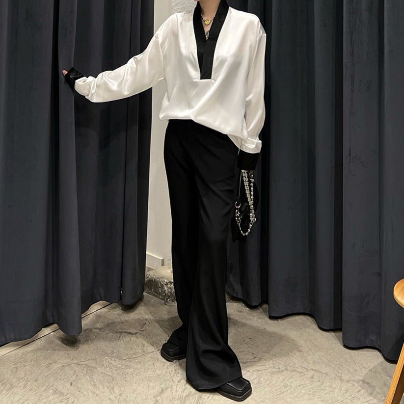 MODEFREAKのフレアモノトーンスラックス mf1410の画像