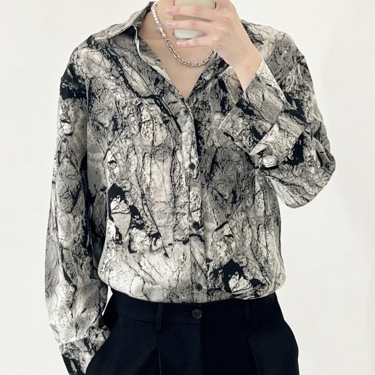 MODEFREAKの総柄モードシャツ mf1427の画像