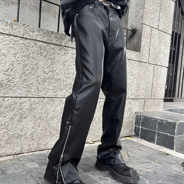 MODEFREAKのルーズレザースラックス mf1485の画像