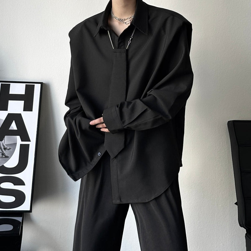 MODEFREAKのネクタイニュアンスシャツ mf1491の画像