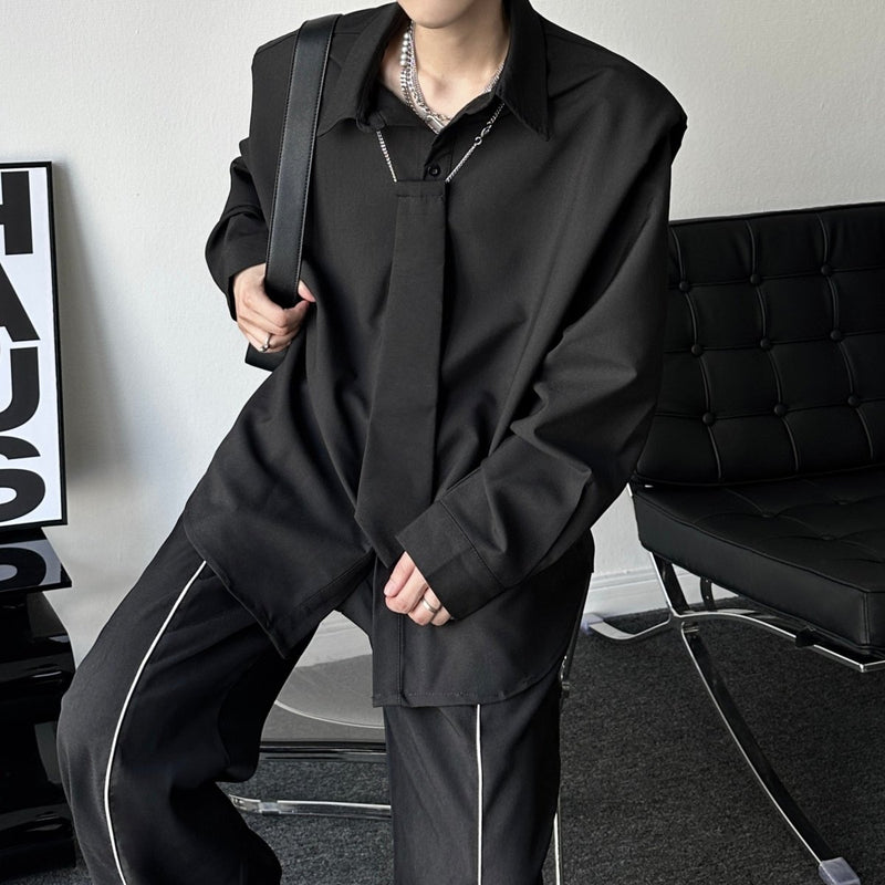 MODEFREAKのネクタイニュアンスシャツ mf1491の画像