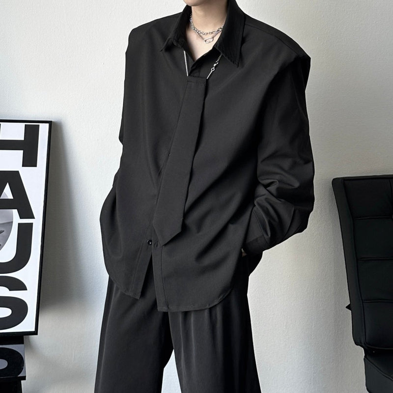 MODEFREAKのネクタイニュアンスシャツ mf1491の画像
