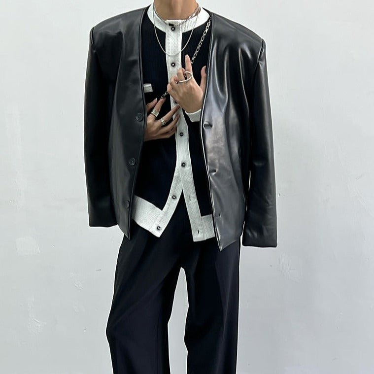 MODEFREAKのバイカラーワッフルカーディガン mf1514の画像