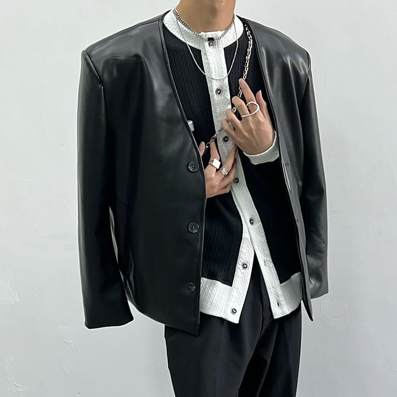 MODEFREAKのバイカラーワッフルカーディガン mf1514の画像