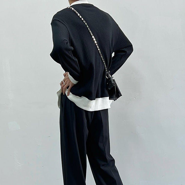 MODEFREAKのバイカラーワッフルカーディガン mf1514の画像