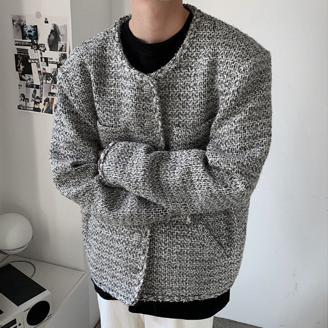 MODEFREAKのライトツイードルーズジャケット mf1515の画像