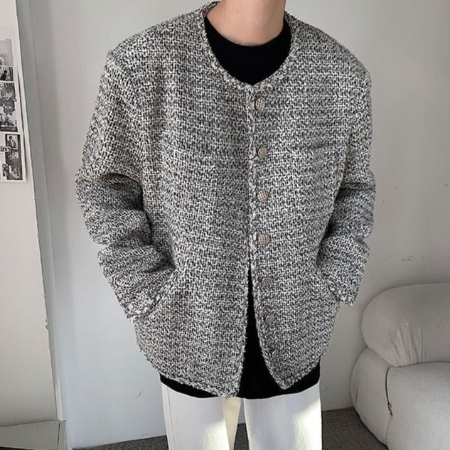 MODEFREAKのライトツイードルーズジャケット mf1515の画像