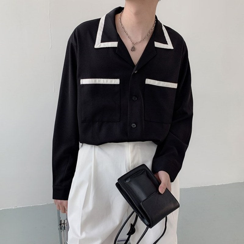 MODEFREAKのバイカラーラインシャツ mf1540の画像