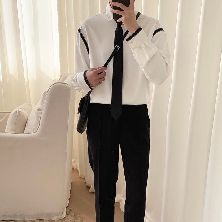 MODEFREAKのバイカラーシックネクタイシャツ mf1593の画像