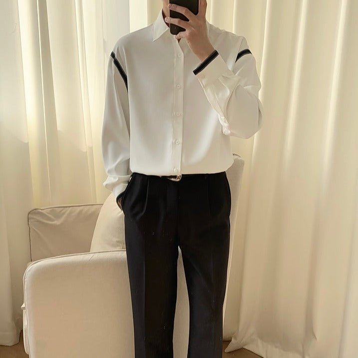 MODEFREAKのバイカラーシックネクタイシャツ mf1593の画像
