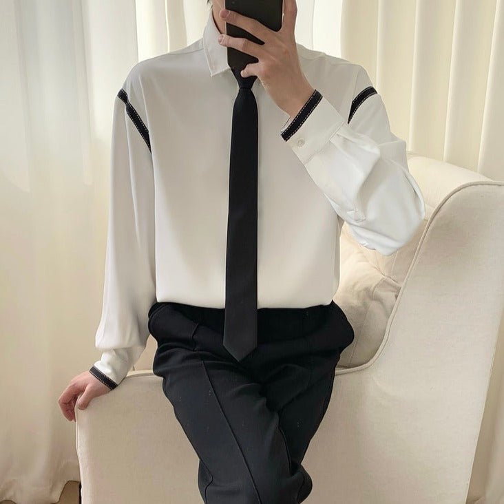 MODEFREAKのバイカラーシックネクタイシャツ mf1593の画像