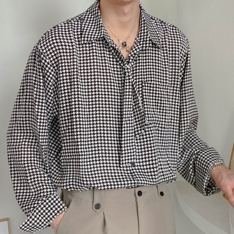 MODEFREAKのボウタイ千鳥柄シャツ mf1717の画像